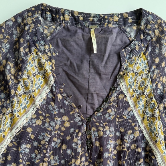 Free People Melody Laughter Purple Dress Sz Medium M Festival Swing Boho Romanti - Picture 8 of 13